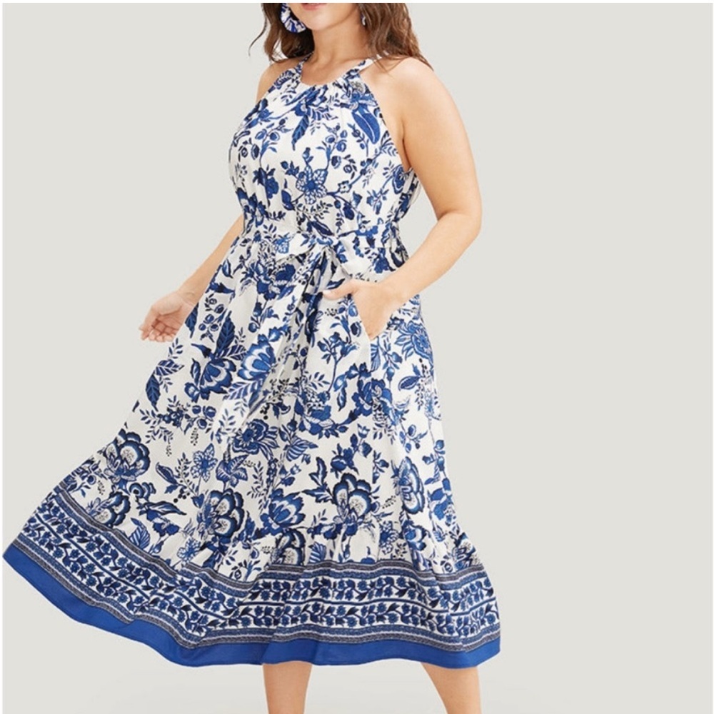 BloomChic floral halter dress NWOT